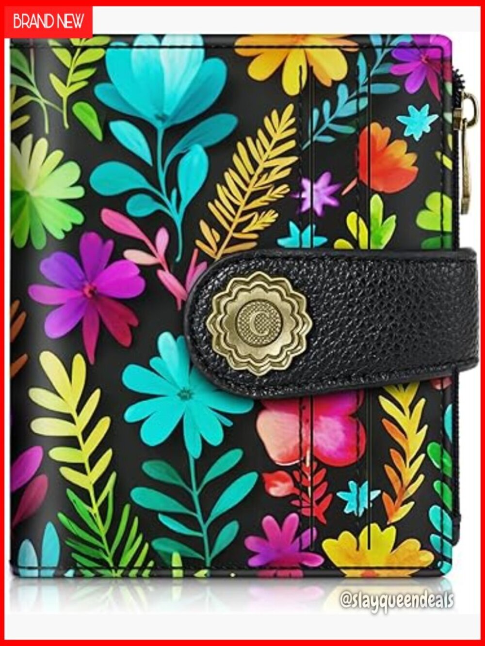 Small RFID Blocking PU Leather Bifold Wallet with Coin Pocket